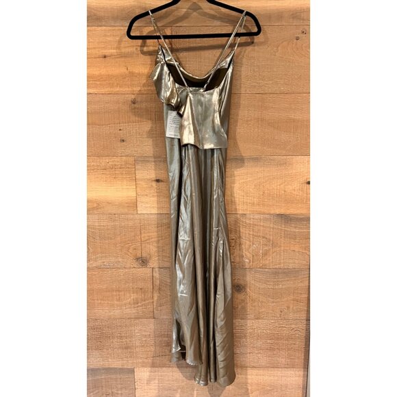 Du Paradis Metallic Asymmetric Hem Dress size M - Picture 7 of 9